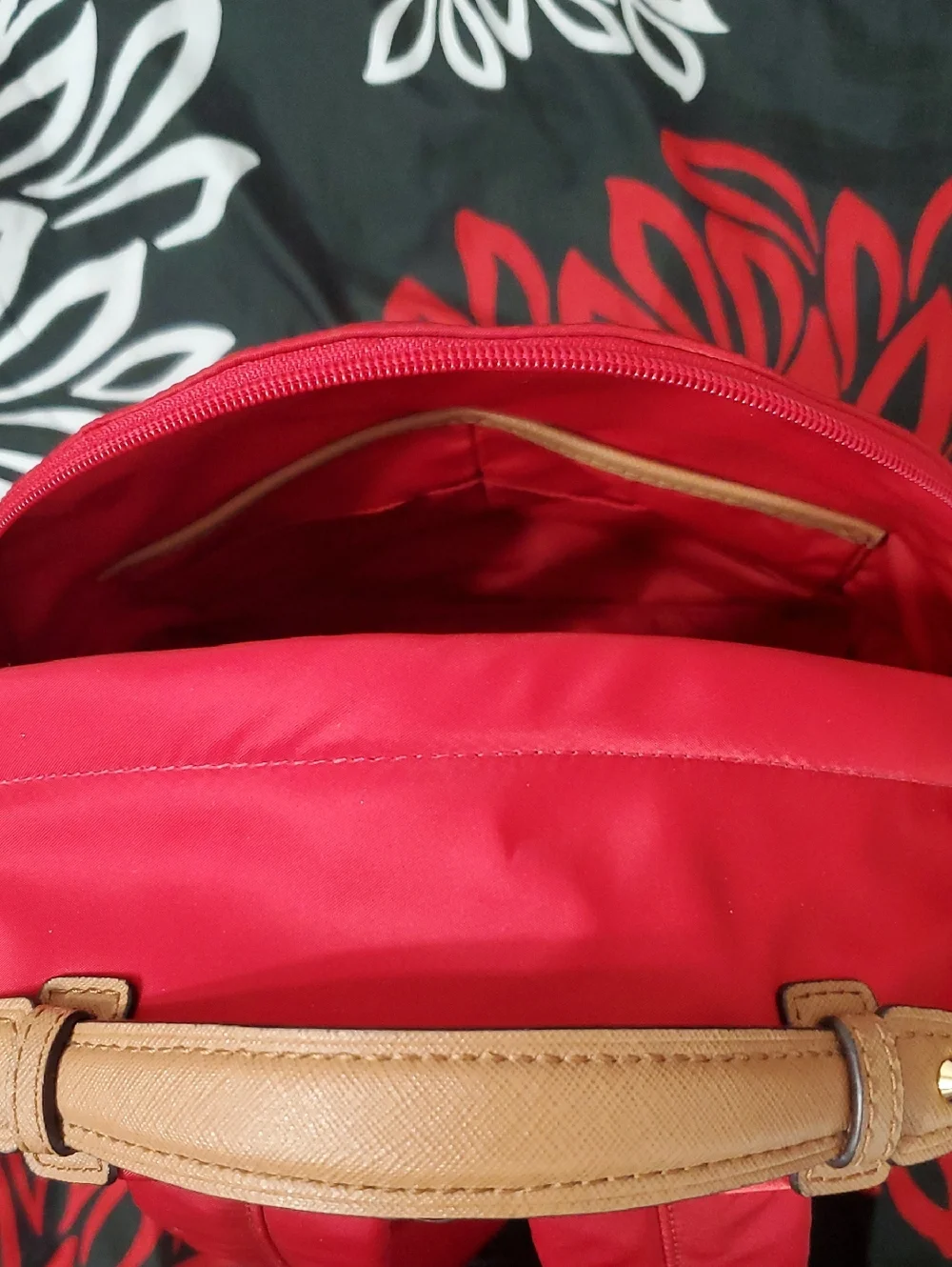 Michael Kors Red Nylon Charm Backpack with Gold Hardware - Picture 7 of 8